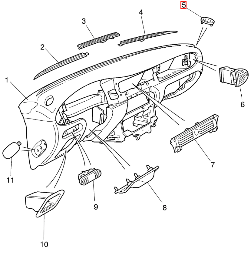 Jaguar XJ Armaturenbrett Defrosterer Gitter links und rechts alle Farben GNC6872AA & GNC6873AA