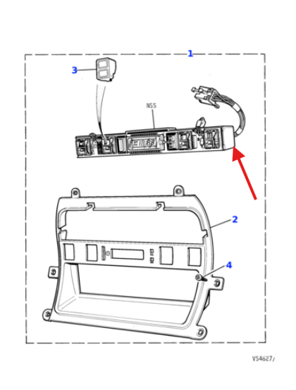 Jaguar XJ6 / XJ 40 Schalterpack und Clock Module Back Abdeckung DBC6161 / DBC6416 Black