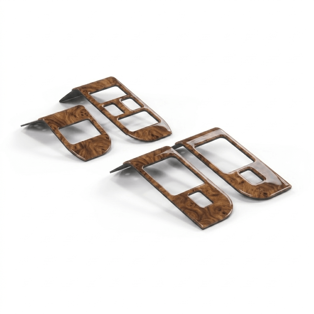 Jaguar XJ6 XJ12 X300 RHD Tür Ashtray und Schalter Wood Verkleidung Burr Walnut Set Of 4 GNA1384GA / GNA1385DA / GNA2845BA / GNA2844BA
