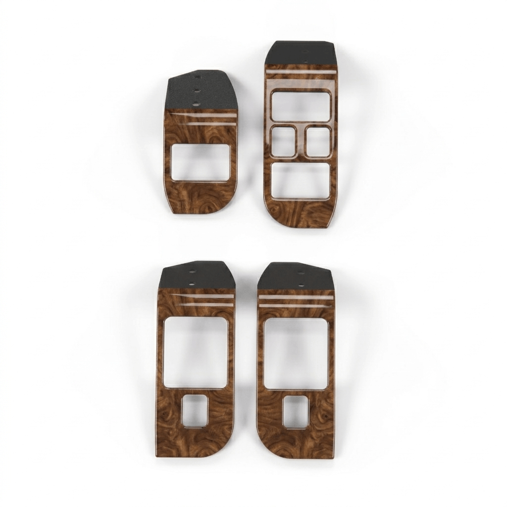 Jaguar XJ6 XJ12 X300 RHD Tür Ashtray und Schalter Wood Verkleidung Burr Walnut Set Of 4 GNA1384GA / GNA1385DA / GNA2845BA / GNA2844BA