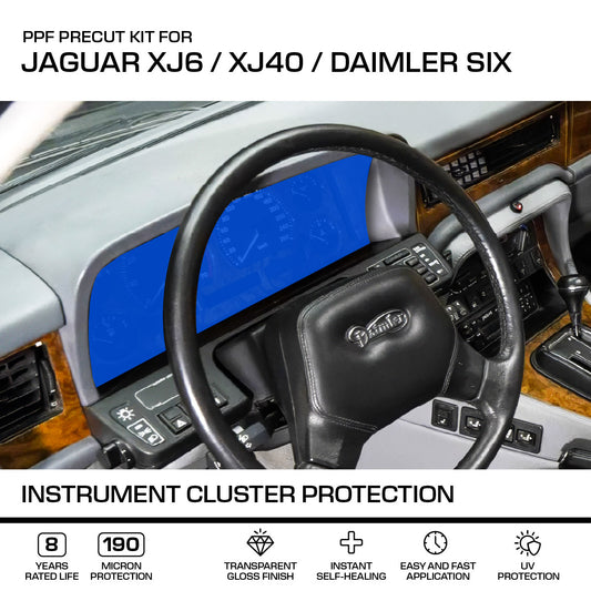 Jaguar XJ6 / XJ40 / Daimler Six Instrument Cluster Protection - PPF Paint Protection Film Precut – Transparent Anti-scratch Abdeckung – Standard