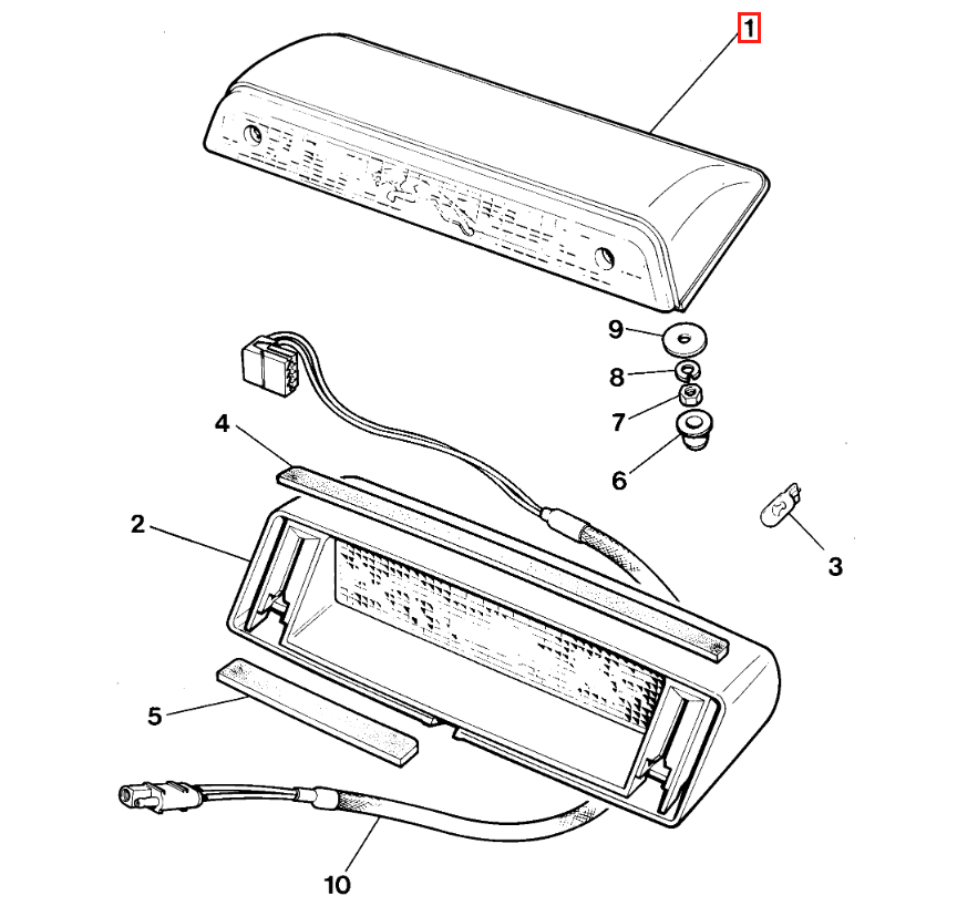 Jaguar XJS High Mounted Third Stop Brake Light DAC4528