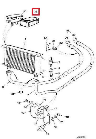 Jaguar XJS Oil Cooler Befestigung Rubber Black CAC8444