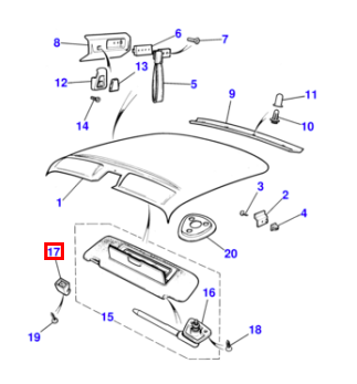 Jaguar XJS / XJ6 / XJ12 Sonnenblenden-HalteClips 2er-Set alle Farben HMD1084AAAEE