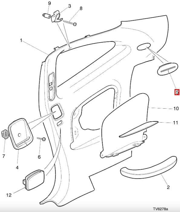 Jaguar XK8 Coupé/Cabriolet Seatbelt Escutcheon alle Farben GJA2489AC