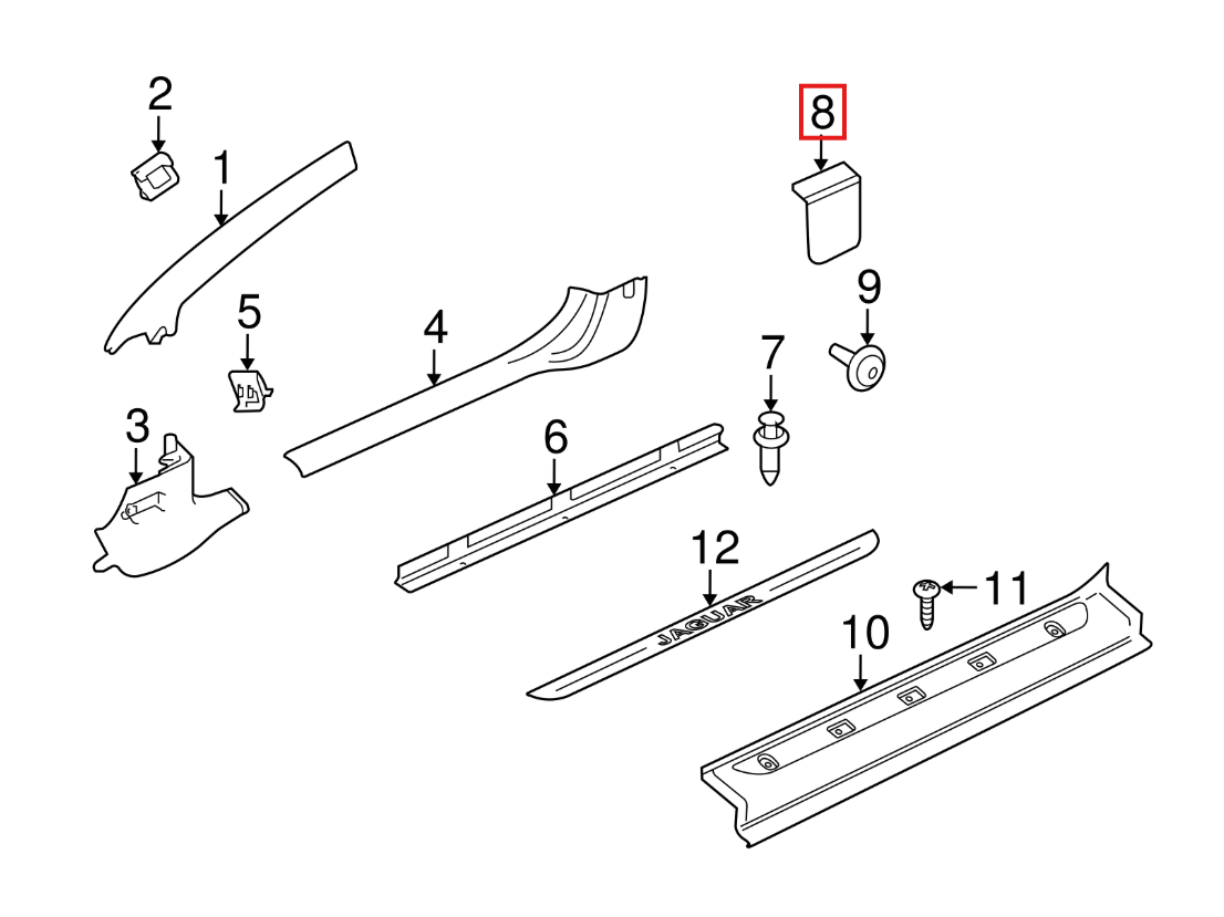 Jaguar XKR Interior Verkleidung Screw Abdeckung 2er-Set C2P6759