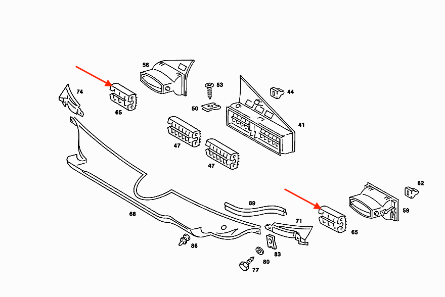 Mercedes 190 W201 Side Air Vent Cup Holder / Sliding CupHolder