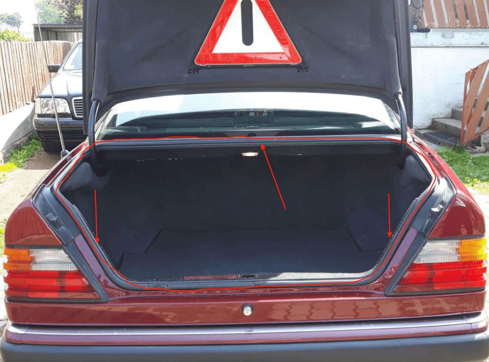 Mercedes A124 / C124 Trunk Seal Weatherstrip A124 A1247500298