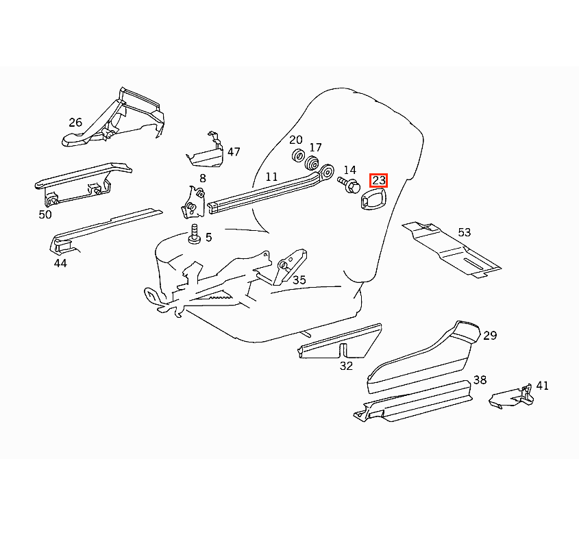 Mercedes Benz W124 C124 Abdeckung Fairing Verkleidung Seat Belt Rail To Tunnel schwarz A1249193720