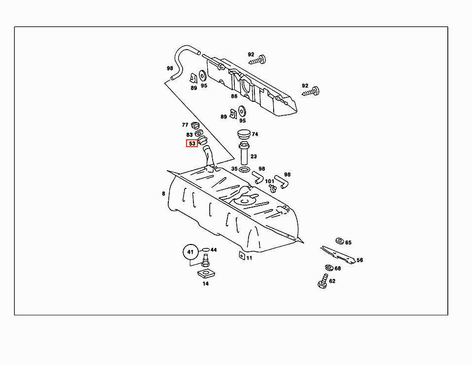 Mercedes R107 / R129 / W123 / W124 / W126 / W201 Fuel Filler Neck Seal A1239973581