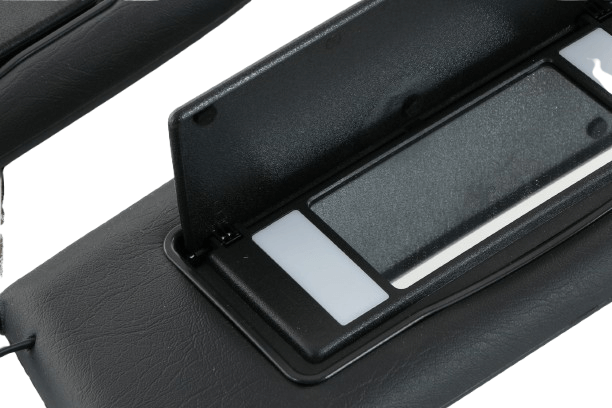 Mercedes R107 Sun Visor With Lighted Mirror Set Of 2 Left And Right schwarz A1078103710 / A1078103810