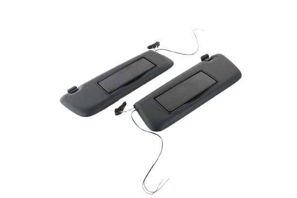 Mercedes R107 Sun Visor With Lighted Mirror Set Of 2 Left And Right schwarz A1078103710 / A1078103810