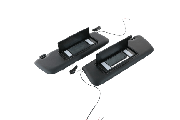 Mercedes R107 Sun Visor With Lighted Mirror Set Of 2 Left And Right schwarz A1078103710 / A1078103810