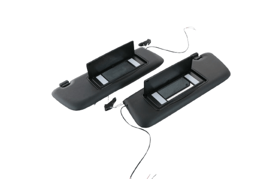 Mercedes R107 Sun Visor With Lighted Mirror Set Of 2 Left And Right schwarz A1078103710 / A1078103810