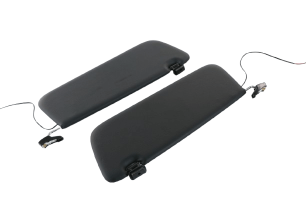 Mercedes R107 Sun Visor With Lighted Mirror Set Of 2 Left And Right schwarz A1078103710 / A1078103810