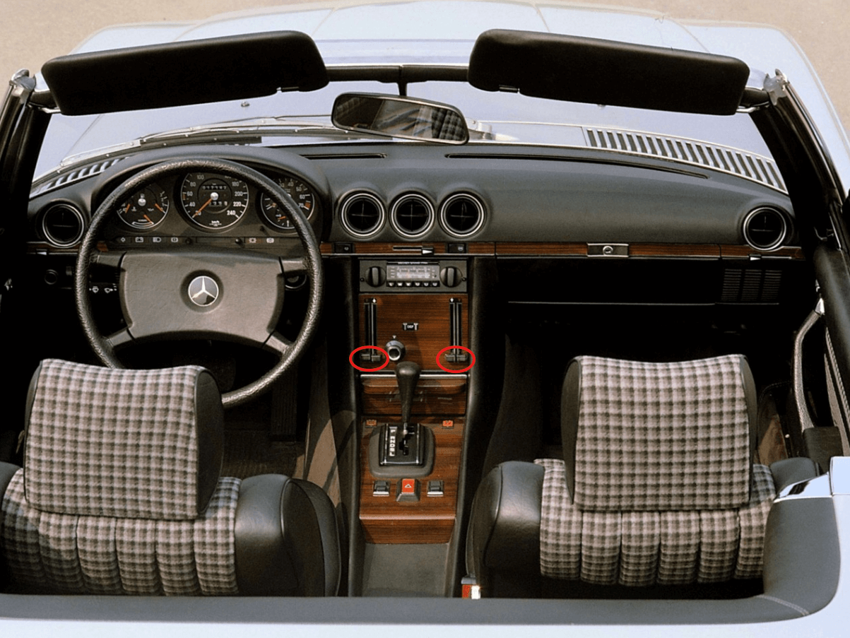Mercedes R107 Vertical Heating Sliders Set Of 4 schwarz