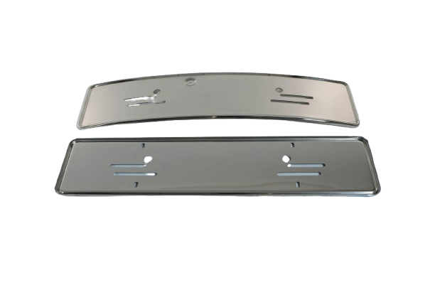 Mercedes R107 / W114 / W115 / W116 / W123 License Plate Frame Set Of 2 Front And Rear A1238170378 / A1158170078