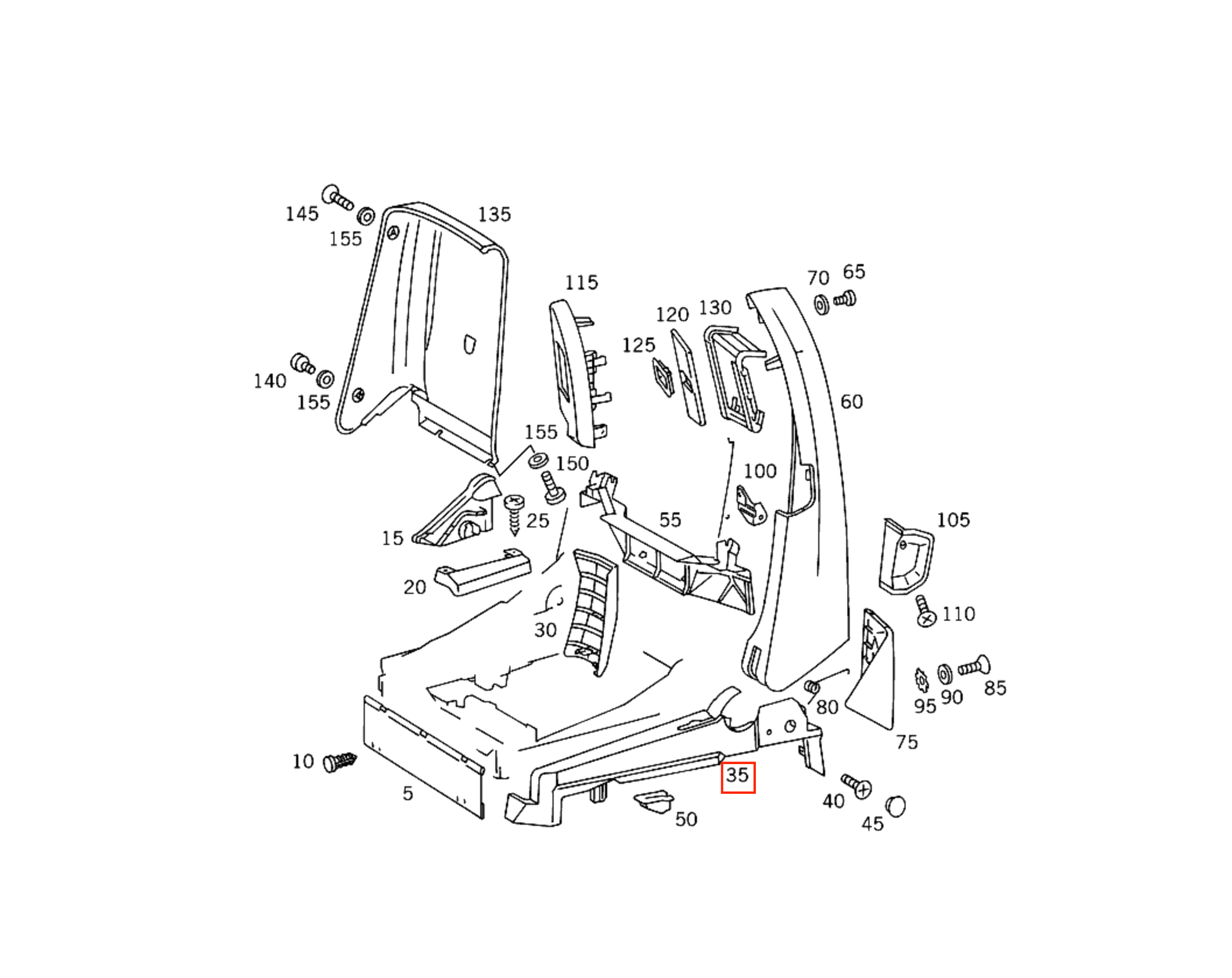 Mercedes R129 Custom Seat Side Panel Wood Light / Dark Walnut links/rechts A1299103118 / A1299103218
