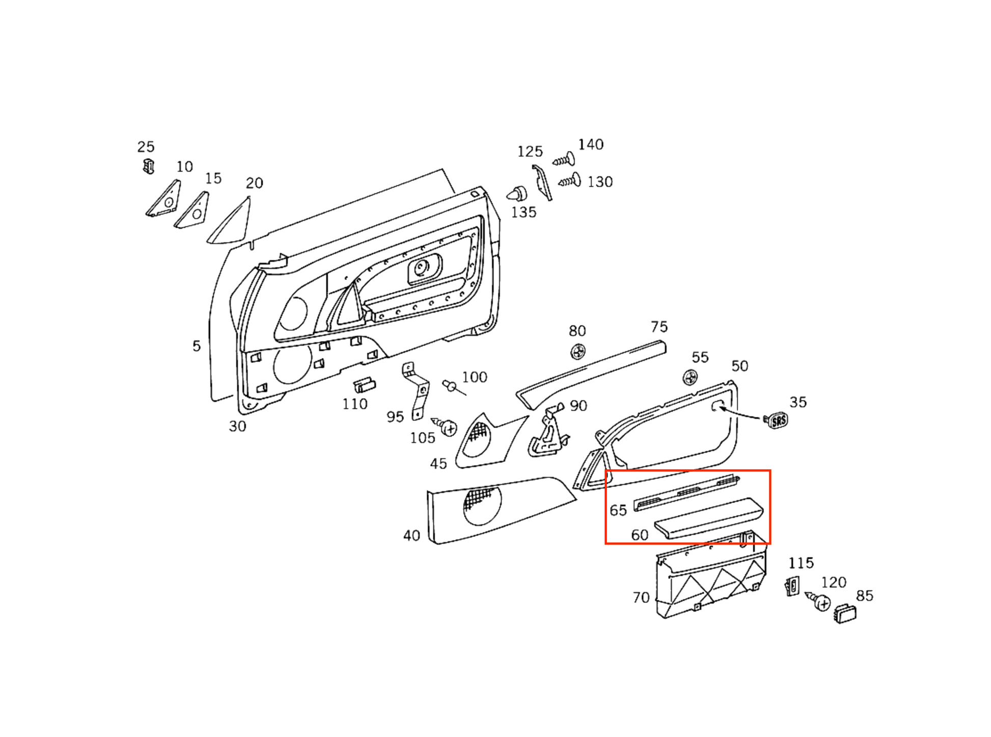 Mercedes R129 Lift Custom Interior Door Panel Storage Compartment links/rechts Wood Light / Dark Walnut A1297270755 / A1297270855 &