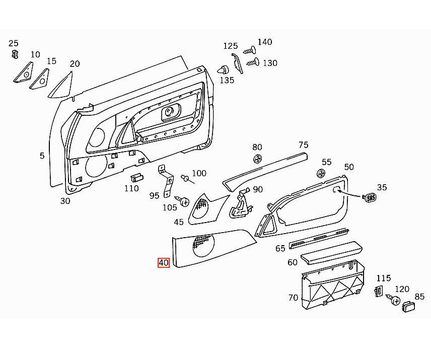 Mercedes R129 Lower Speaker Abdeckung links/rechts With Mesh A1297273388 / A1297273488