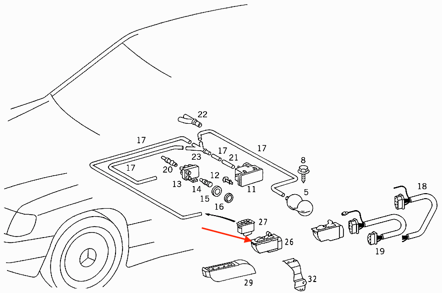 Mercedes R129 Orthopedic Seat Adjustment Button Abdeckung A1298001378