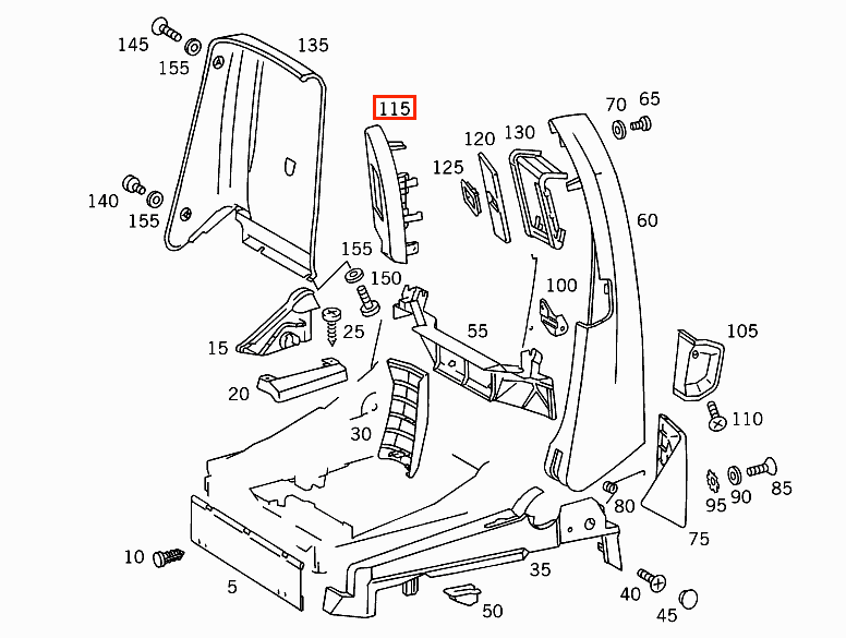 Mercedes R129 Seat Belt Abdeckung links/rechts WIth Leather Strip A1299101739 / A1299101839
