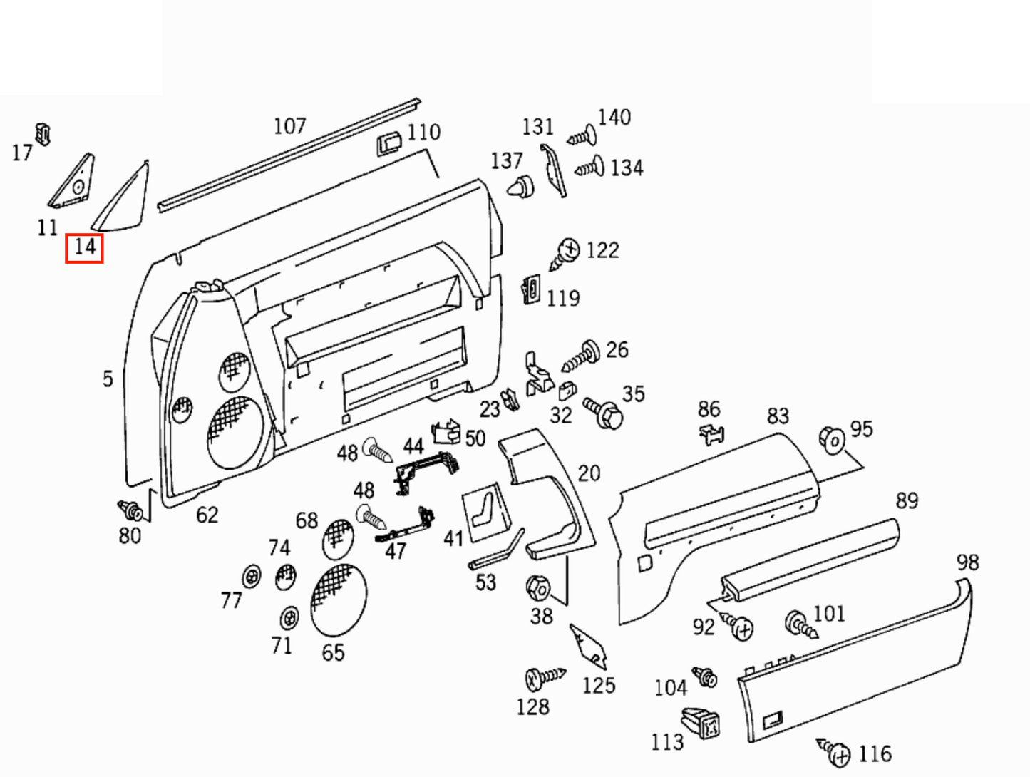 Mercedes R129 Lift Spiegeldreieck Abdeckung With Faux Leather And Insulation links/rechts A1297201111 / A1297201211