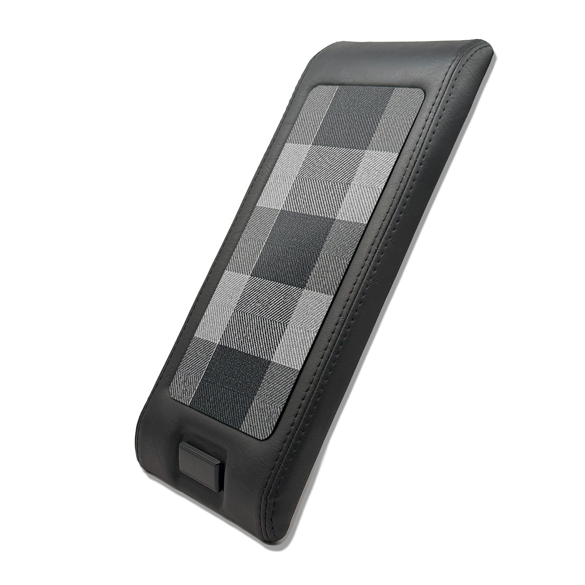 Mercedes R129 SL Center Armrest Console With Leather Frame And Textile Checkered Material