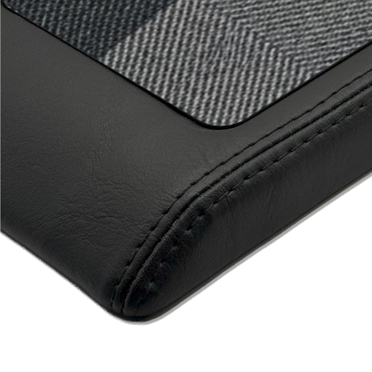 Mercedes R129 SL Center Armrest Console With Leather Frame And Textile Checkered Material