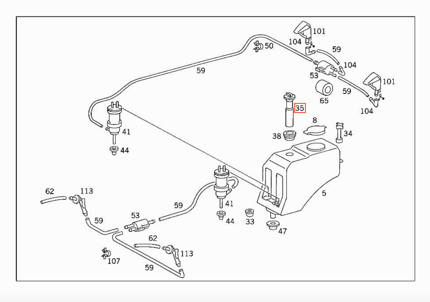 Mercedes R129 / W124 / W140 / W201 / W202 / W460 / W461 Washer Fluid Level Sensor A1295400217 / A1405400017 / A0075450124