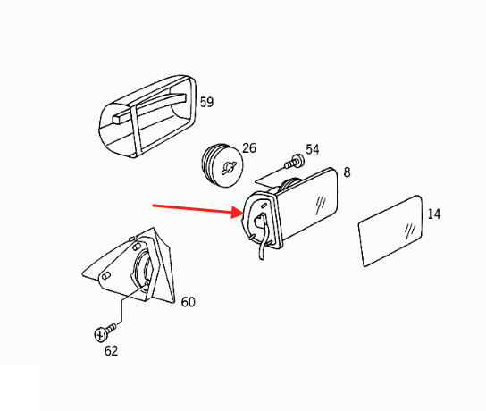Mercedes R129 W140 W210 Power Folding Side Mirror Frame Set Of 2 Left And Right 1408107716