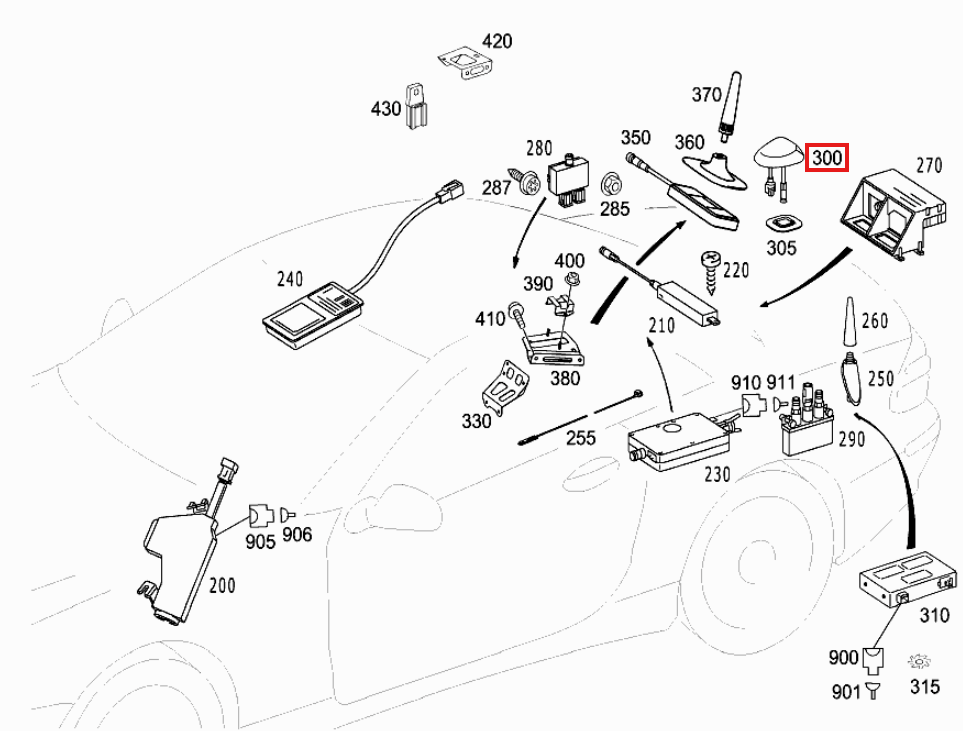 Mercedes R171 R230 SL55 AMG SL63 AMG SL65 AMG W202 W203 W211 GPS Antenna Abdeckkappe Primed A1718201575 A1718201275 A1718201675