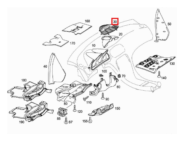 Mercedes R230 AMG Parktronic Display Clock Module Abdeckung A2306802636