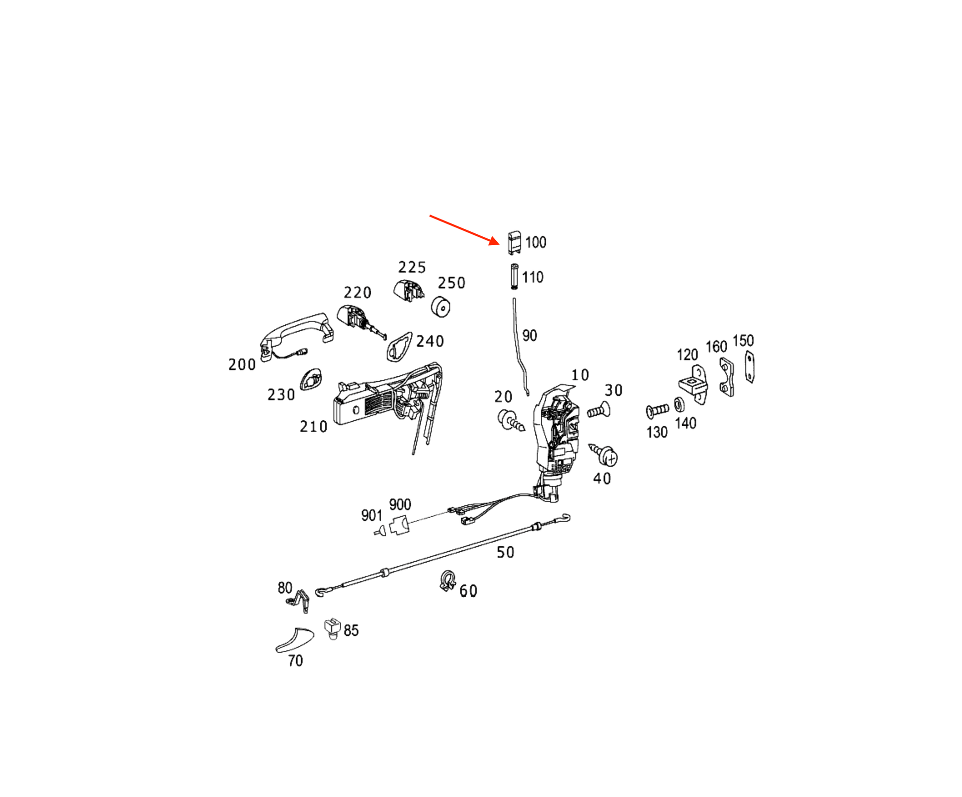 Mercedes R230 Verkleidung Ring Around Knopf Locked Door Set Of 2 A2307600041