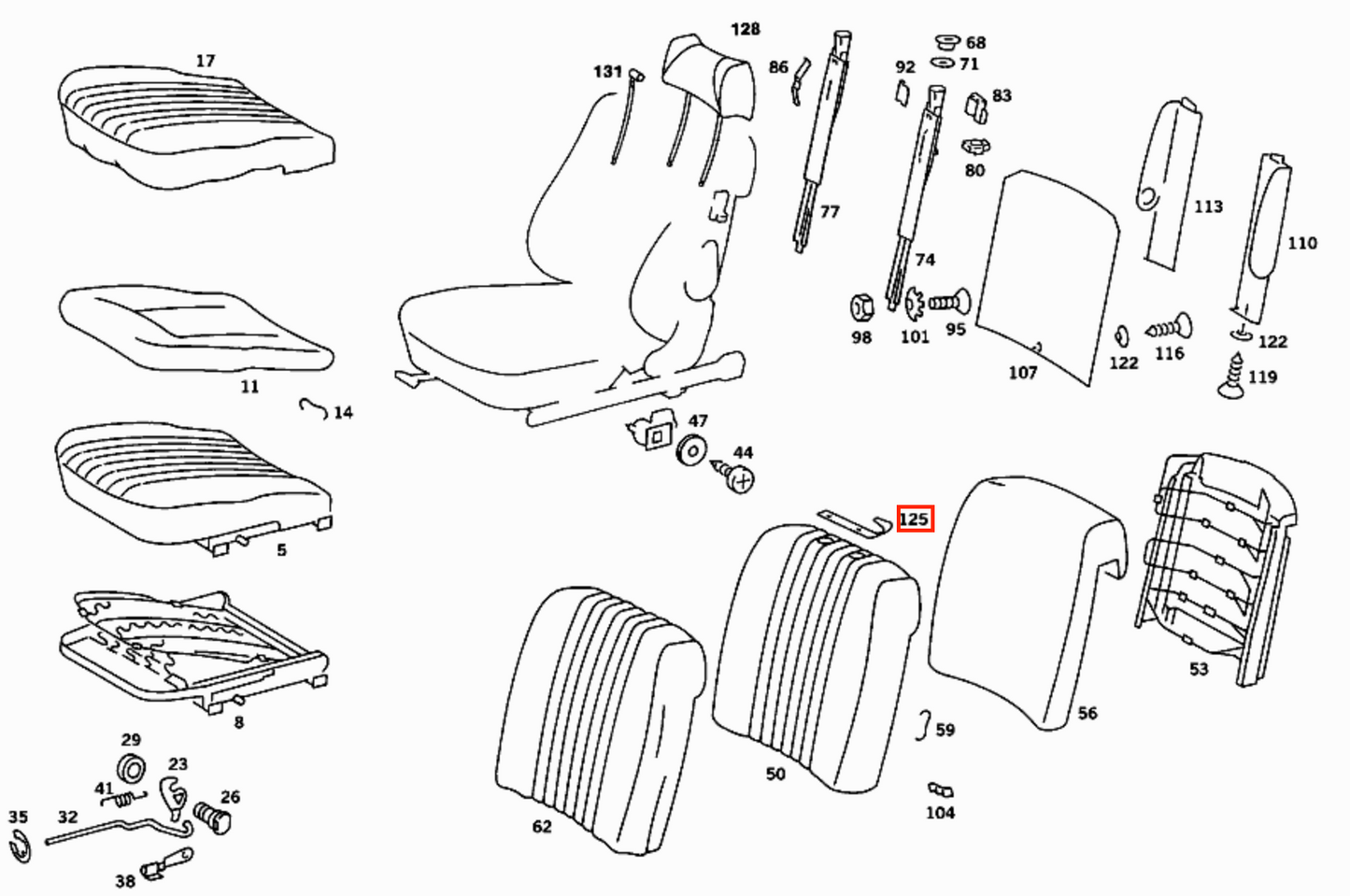 Mercedes R107 Seat Belt Guide A1078680122