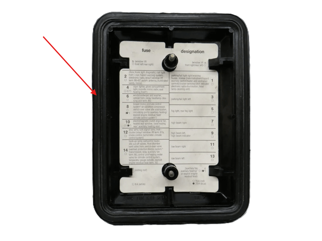 Mercedes W123 Fuse Box Seal schwarz