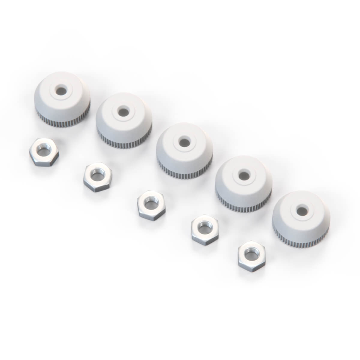 Mercedes W123 Headlight Bezel Plastic Nut Set Of 5 White 1089900057