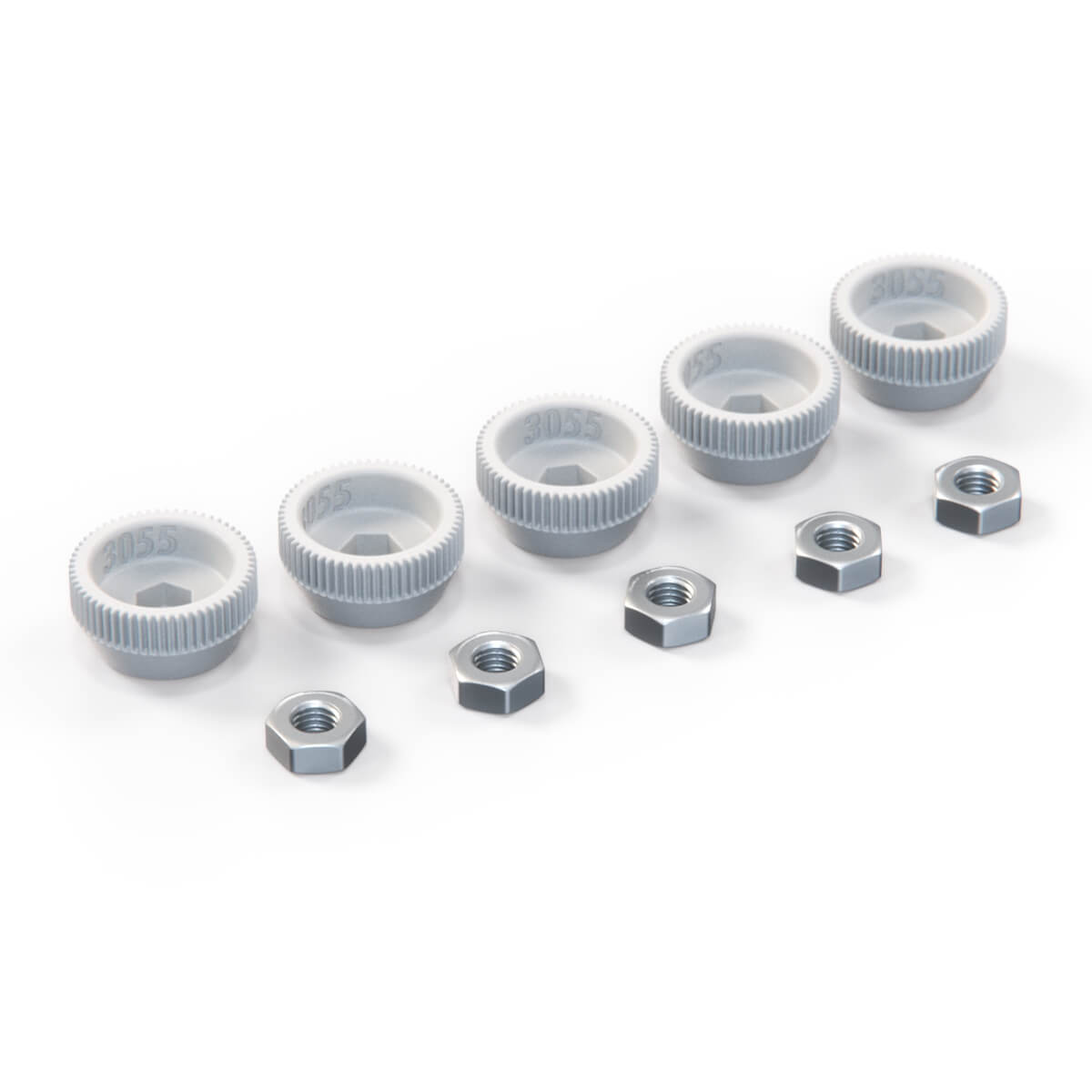 Mercedes W123 Headlight Bezel Plastic Nut Set Of 5 White 1089900057
