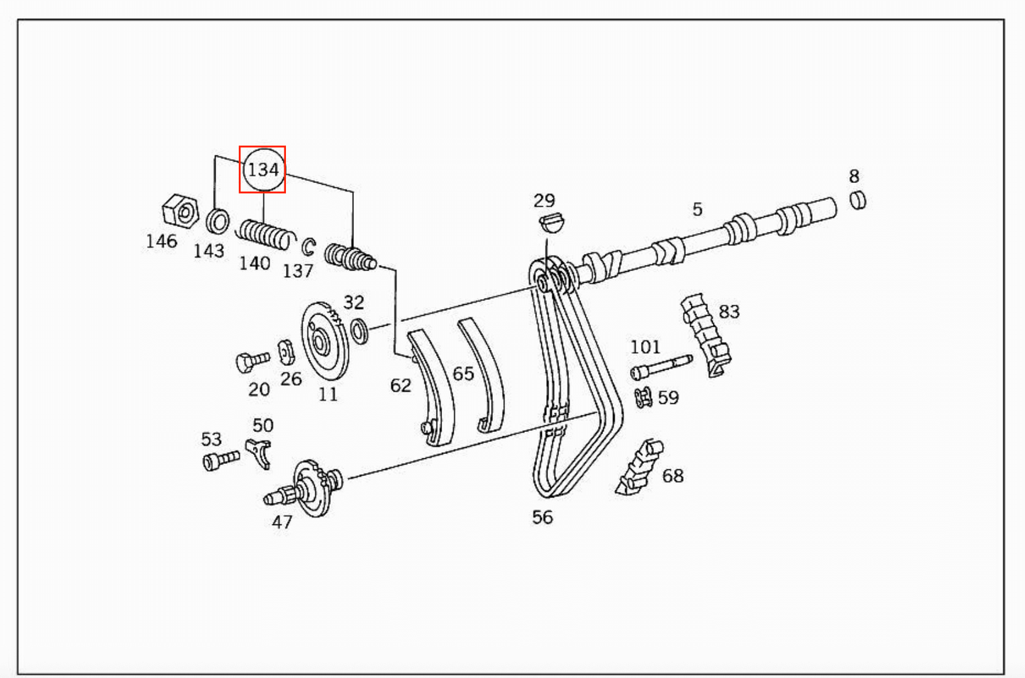 Mercedes W123 / W124 / W201 / G460 / G461 / G463 Timing Chain Tensioner A1020500111 / A1020500411 / A1020501011