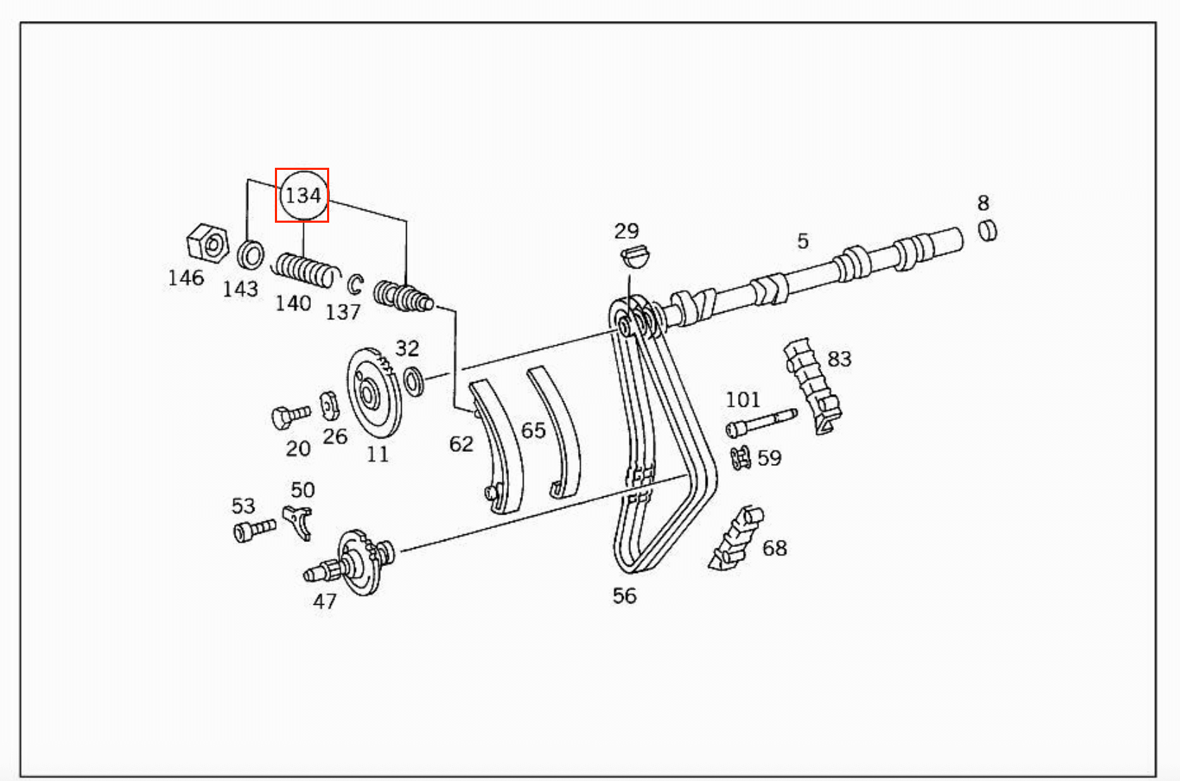 Mercedes W123 / W124 / W201 / G460 / G461 / G463 Timing Chain Tensioner A1020500111 / A1020500411 / A1020501011