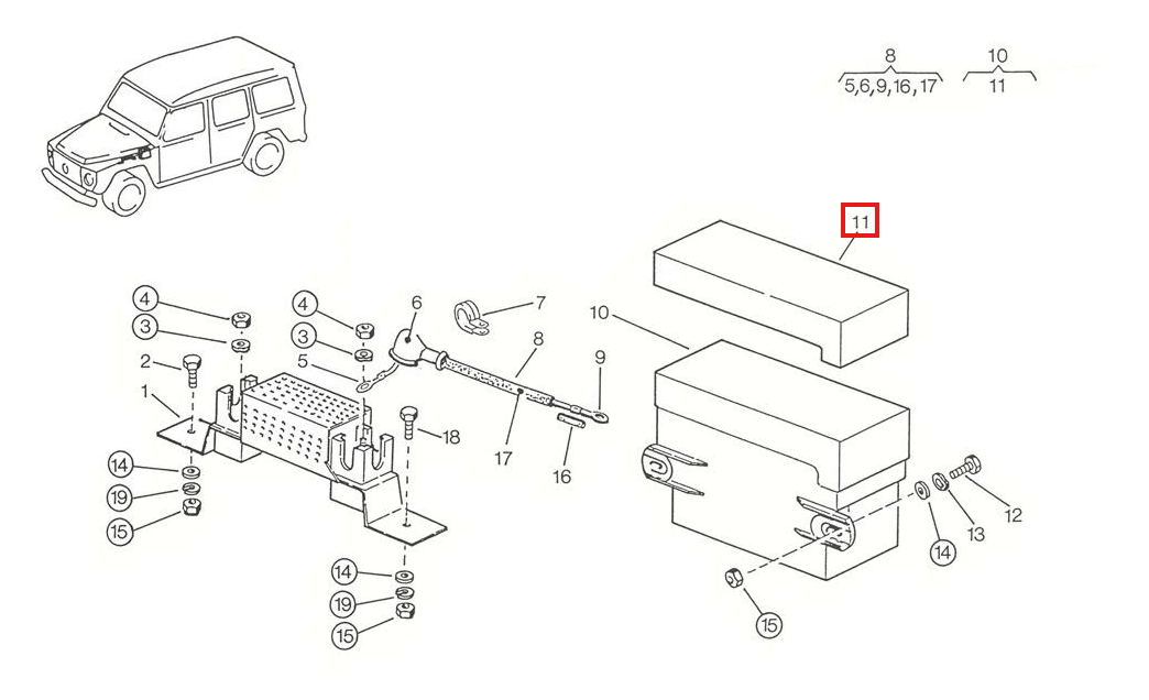 Mercedes W123 / W124 / W460 / W461 Relay Abdeckung schwarz 0005454145