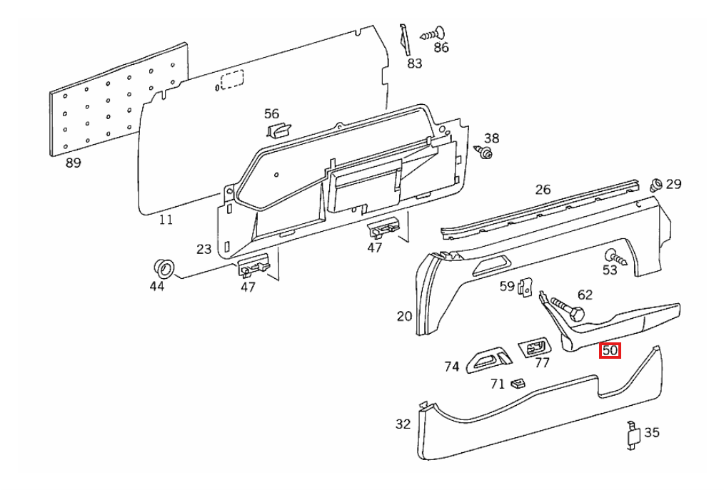 Mercedes W124 Armrest Repair Kit Front Left And Right Gray A1249700101 / A1249701201