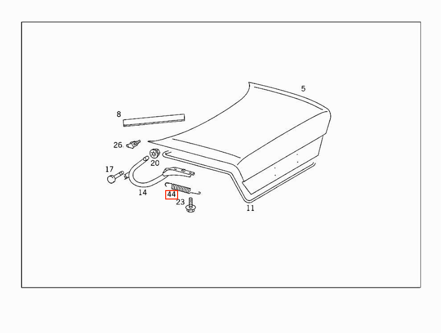 Mercedes W124 / C124 / A124 Spring Hinge Trunk Lid Set Of 2 A1247570629