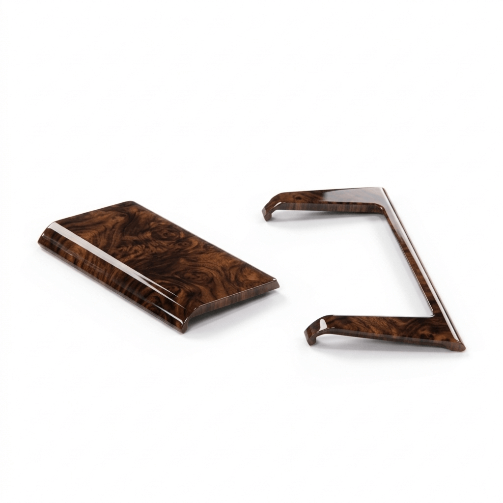 Mercedes W124 Center Console Ashtray Wooden Verkleidung Set Of 2 Zebrano / Walnut A2018100007