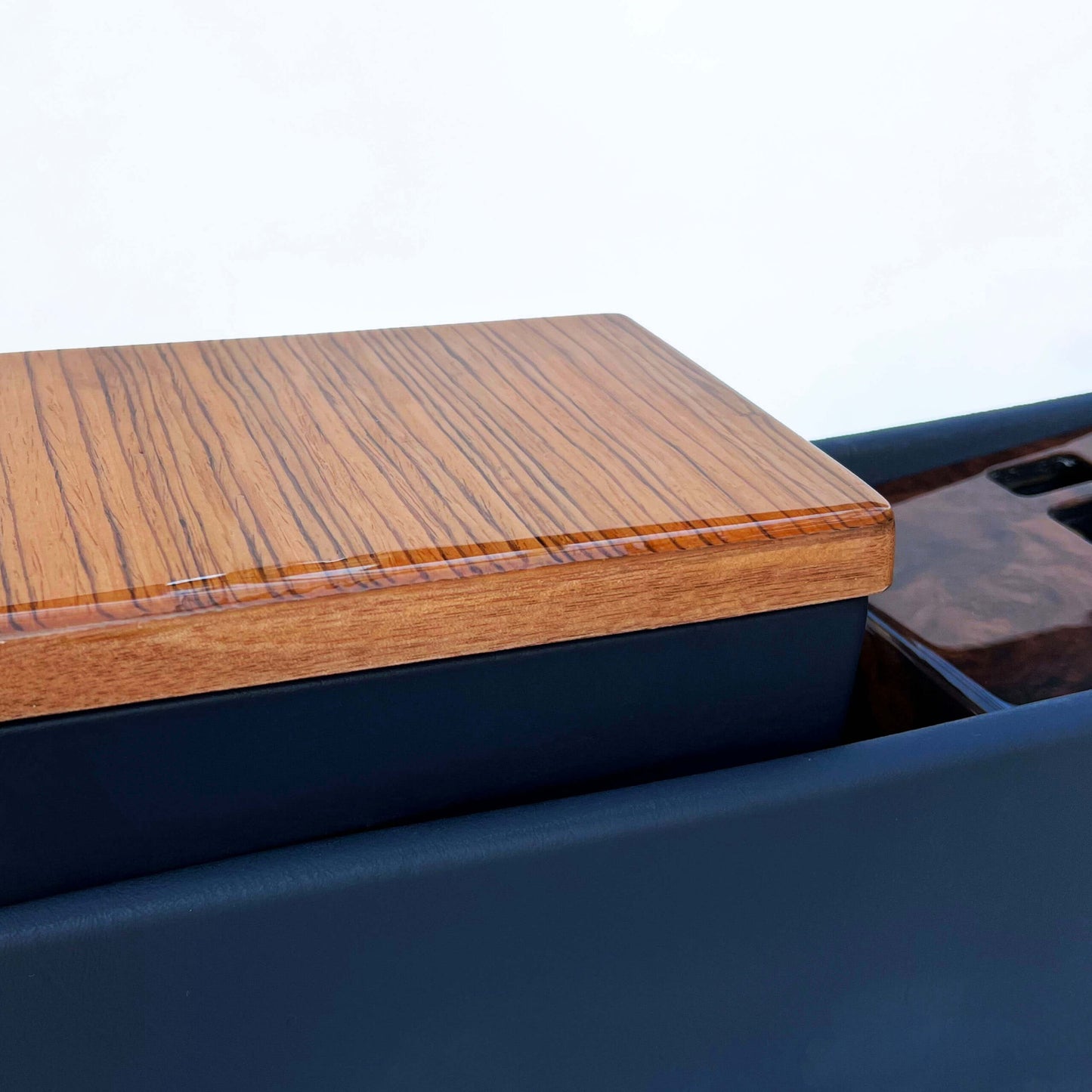 Mercedes W124 Central Console Armrest Leather And Wood Box