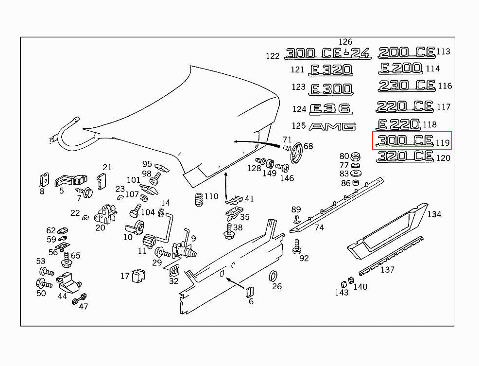 Mercedes W124 Emblem 300CE A1248172615