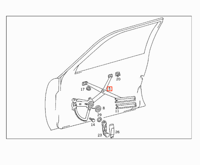 Mercedes W124 Front Window Regulator Left A1247200346