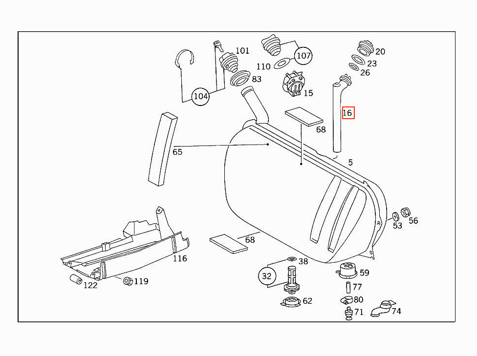 Mercedes W124 Fuel Level Sender Unit 70L Tank A1245420004