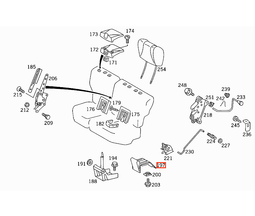 Mercedes W124 Rear Seat Hinge Abdeckung A1249220130