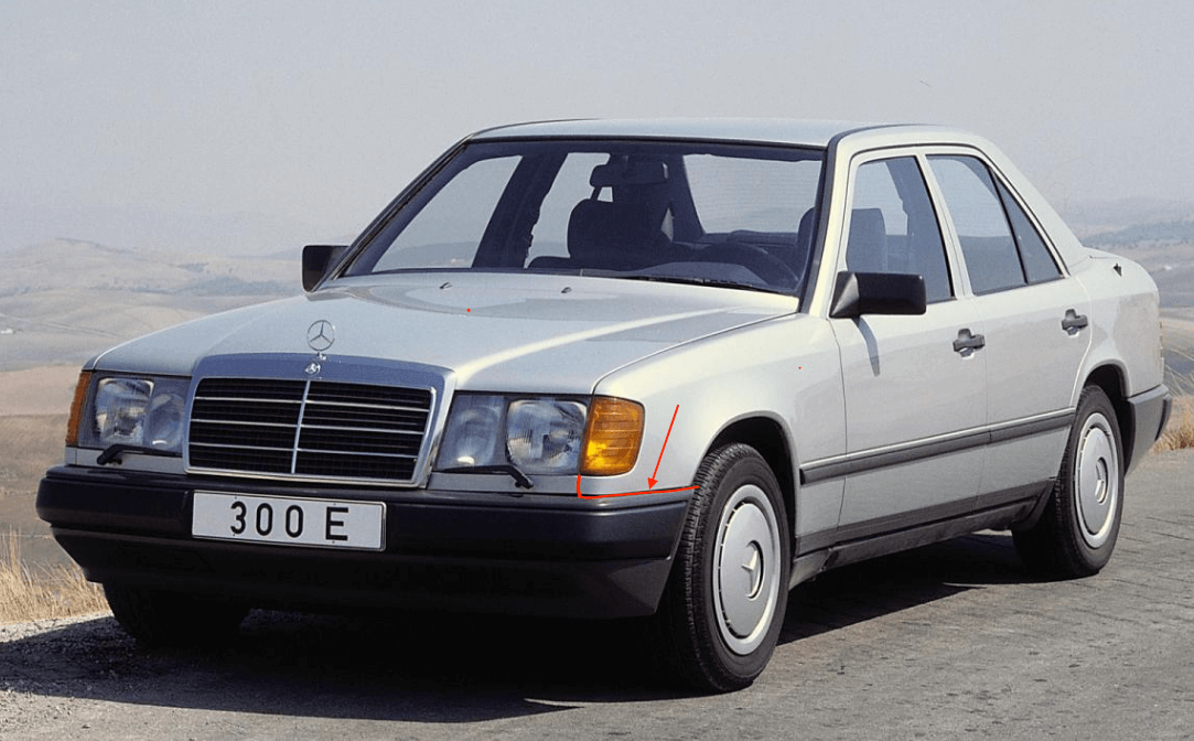Mercedes W124 / S124 / C124 / A124 Front Bumper to Fender Seal links/rechts A1248850985 / A1248851085